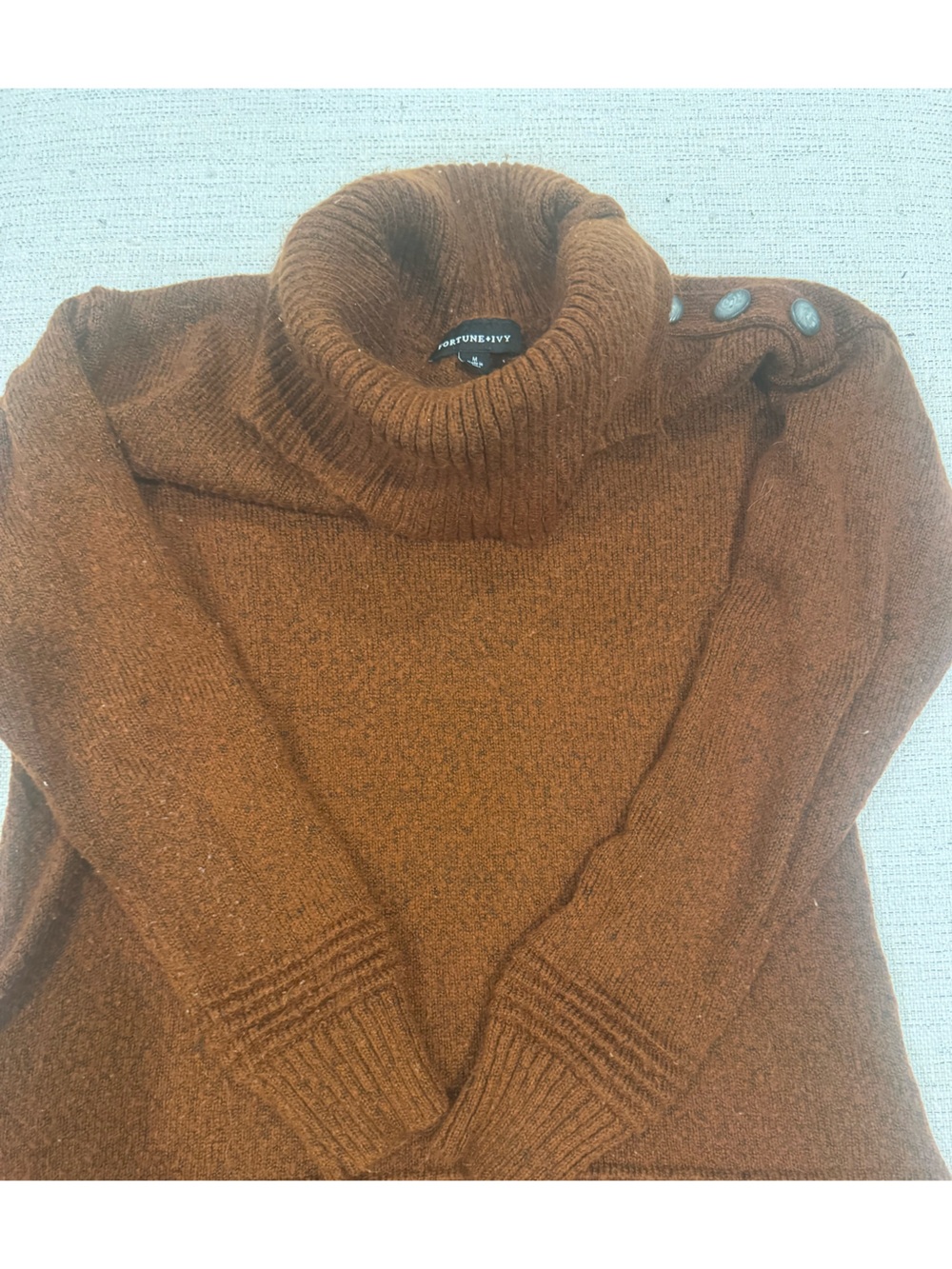 Fortune + Ivy Women's Rust Brown Turtleneck Sweater
